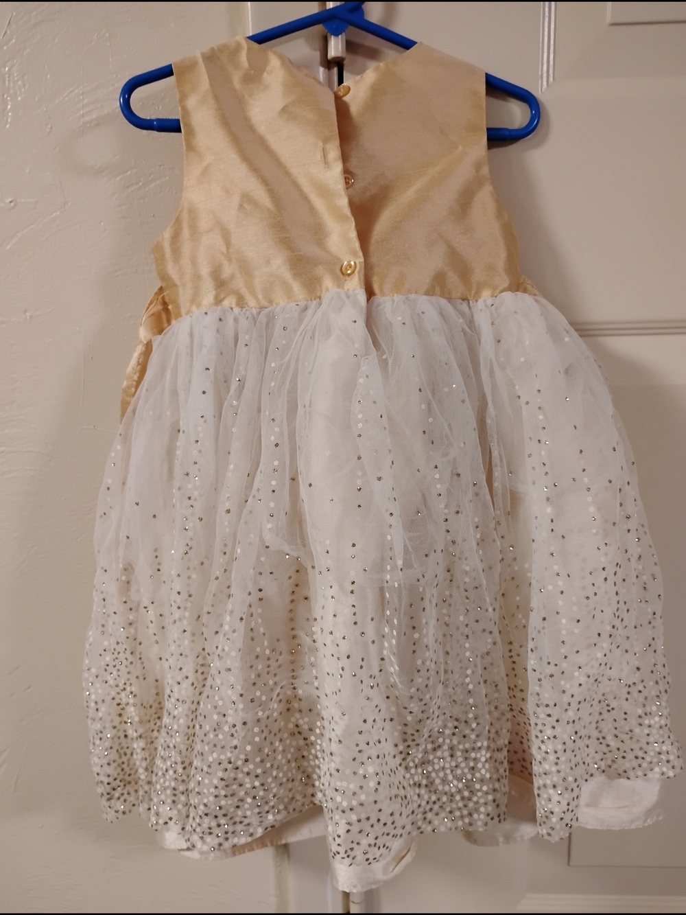 Holiday Editions Gold and White Sparkle Dress Size 3t - Picture 4 of 8